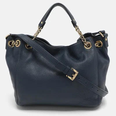 Pre-owned Michael Michael Kors Blue Leather Convertible Tote