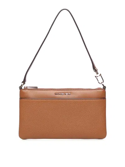 Michael Michael Kors Jet Set Medium Leather Wristlet In Brown