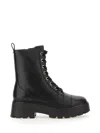 Michael Michael Kors Womens Zipper Leather Combat & Lace-up Boots In Black