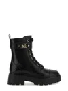 Michael Michael Kors Buckle-strap Lace-up Combat Boots In Black