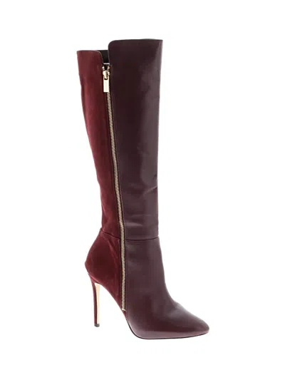 Pre-owned Michael Michael Kors Boots In Burgundy