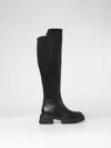 Michael Michael Kors Clara Womens Leather Mixed Media Knee-high Boots In Schwarz