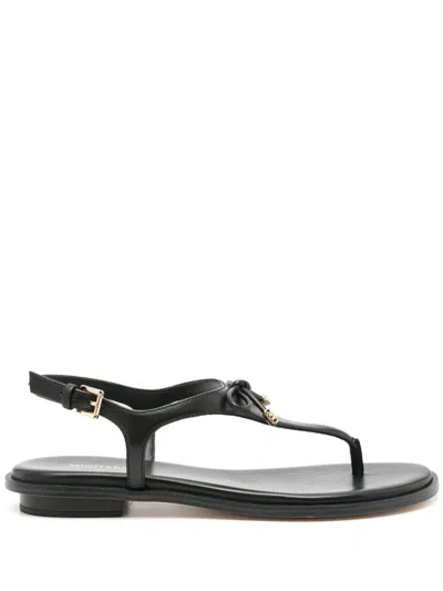 Michael Michael Kors Bow-detail Thong-strap Sandals In Schwarz