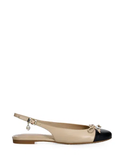 Michael Michael Kors Bow-detail Slingback Ballet Flats In Neutral