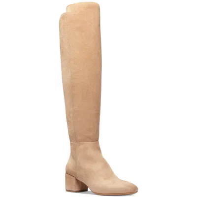 Michael Michael Kors Braden Mid Boot Womens Faux Suede Almond Toe Knee-high Boots In Brown