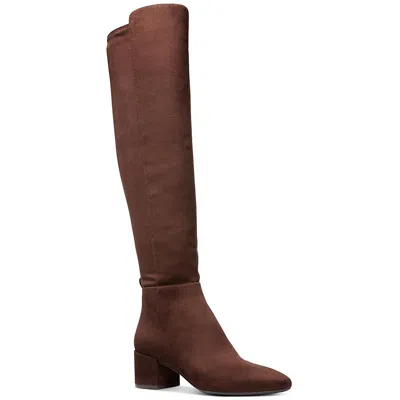 Michael Michael Kors Braden Womens Zipper Faux Suede Over-the-knee Boots In Brown