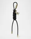 Michael Michael Kors Black Pu Polyester Key Holders In Black