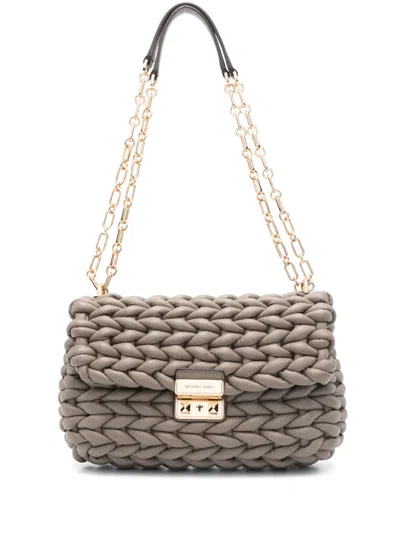 Michael Michael Kors Braided Leather Shoulder Bag In Neutral