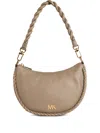 Michael Michael Kors Braided-trim Leather Shoulder Bag In Neutral