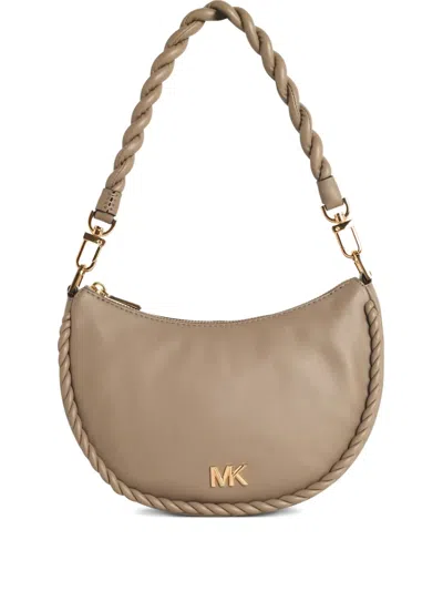 Michael Michael Kors Braided-trim Leather Shoulder Bag In Neutral