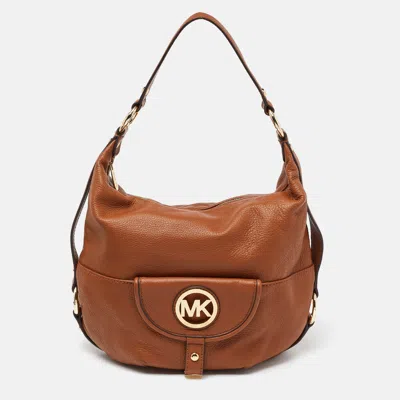 Pre-owned Michael Michael Kors Brown Leather Fulton Hobo