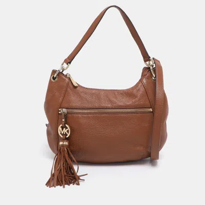 Pre-owned Michael Michael Kors Brown Leather Tassel Crossbody Bag