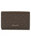 Michael Michael Kors Wallet With All Over Logo In Brown