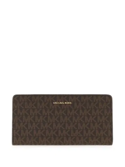 Michael Michael Kors Bryant Large Signature-logo Snap-front Wallet In Brown
