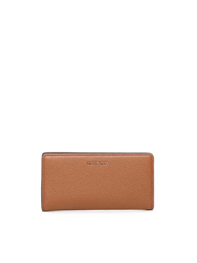 Michael Michael Kors Bryant Leather Wallet With Logo In Brown