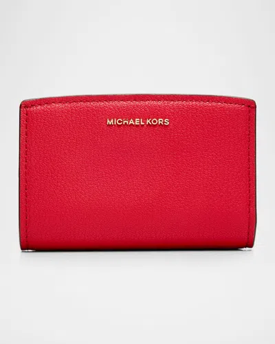 Michael Michael Kors Bryant Medium Bifold Pebbled Leather Wallet In Red