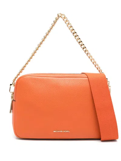 Michael Michael Kors Bryant Medium Double Zip Chain Camera Crossbody In Orange Punch