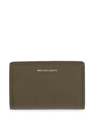 Michael Michael Kors Bryant Medium Pebbled Leather Wallet In Green