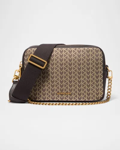Michael Michael Kors Bryant Medium Signature Logo Camera Crossbody Bag In Brown