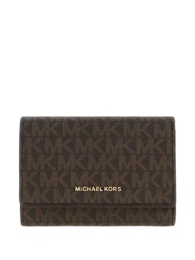 Michael Michael Kors Bryant Medium Signature-logo Wallet In Brown