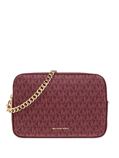 Michael Michael Kors Bryant Monogram Chain-strap Tote Bag In Red