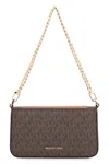 Michael Michael Kors Printed Canvas Shoulder Pouch With Chain Handle In Brown