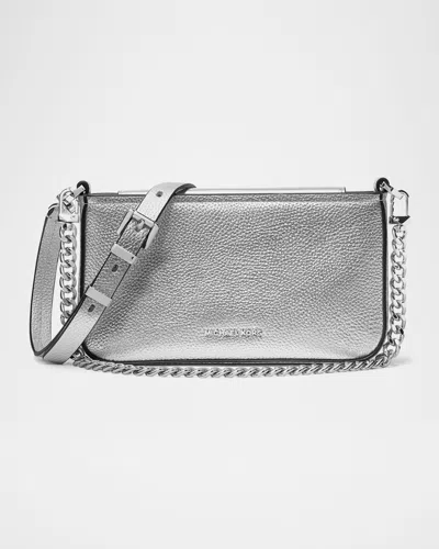Michael Michael Kors Bryant Small Convertible Pouchette Crossbody Bag In Silver