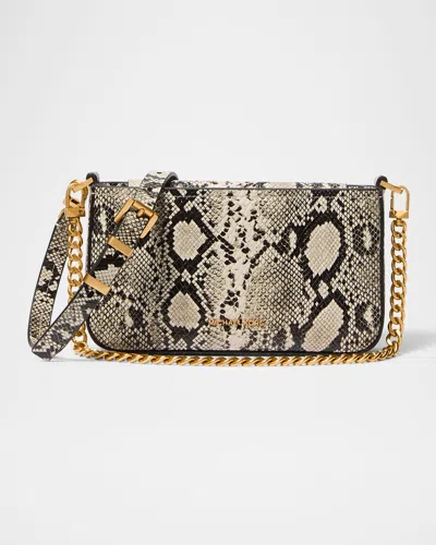 Michael Michael Kors Bryant Small Convertible Snake-print Pouchette Crossbody Bag