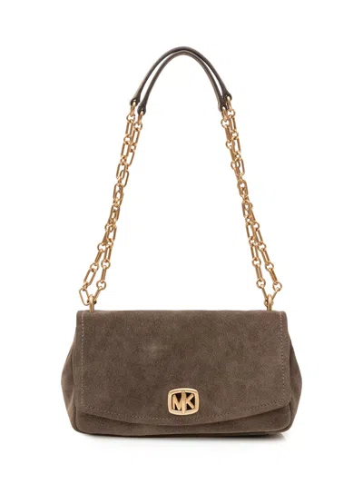 Michael Michael Kors Bryant Small Turnlock Chain Shoulder Bag In 100% Cow Leather In Loden