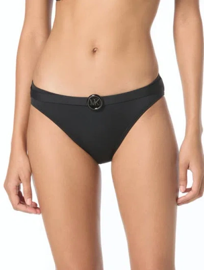 Michael Michael Kors Bubble Logo Ring Bikini Bottom In Black