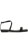 Michael Michael Kors Buckle-fastening Crisscross Sandals In Black