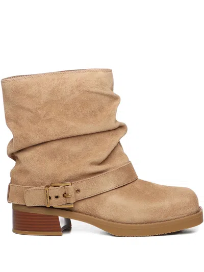 MICHAEL MICHAEL KORS BUCKLED BIKER BOOTS