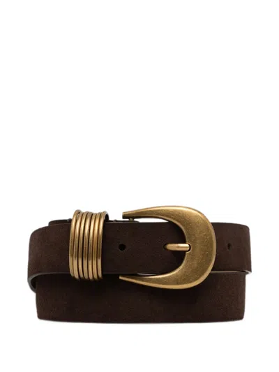 Michael Michael Kors Buckle-fastening Suede Belt In Brown