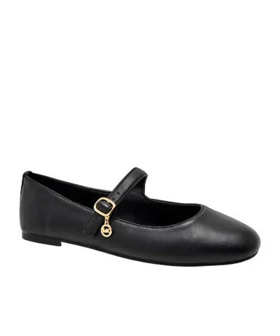 Michael Michael Kors Buckle-strap Ballet Flats In Black