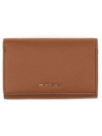 Michael Michael Kors Buff Cow Leather Wallets In Brown