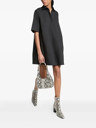 Michael Michael Kors Button-closure Mini Shirt Dress In Black