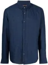 Michael Michael Kors Button-down Linen Shirt In Blue