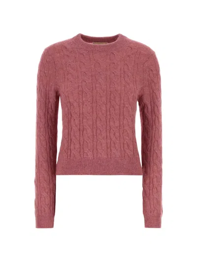 Michael Michael Kors Cable-knit Sweater In Pink