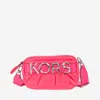 Michael Michael Kors Quilted Camera Bag With Prominent Logo And Adjustable Strap In Fuchsia