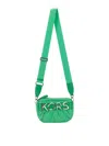 Michael Michael Kors Quilted Shoulder Bag With Prominent Logo In Green