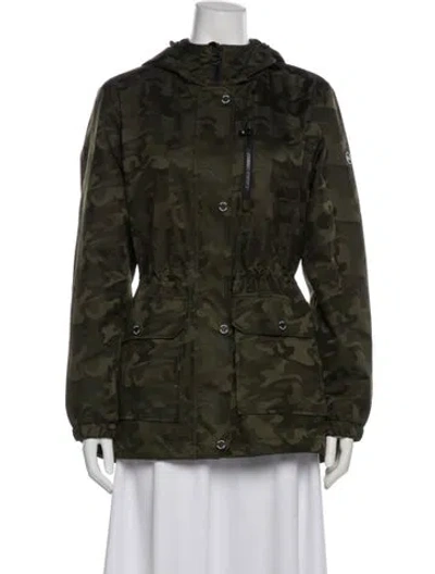 Pre-owned Michael Michael Kors Camouflage Print Utility Jacket In Green