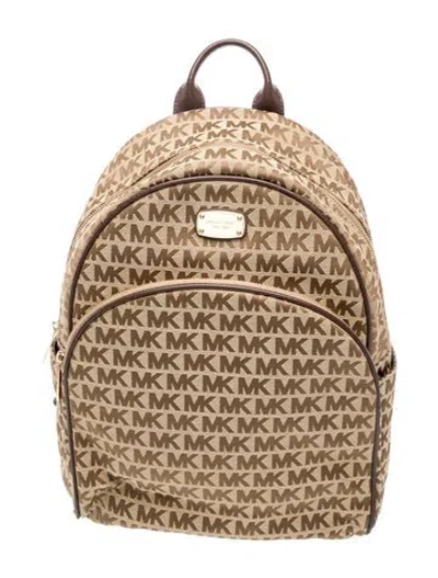 Pre-owned Michael Michael Kors Canvas Backpack In Brown