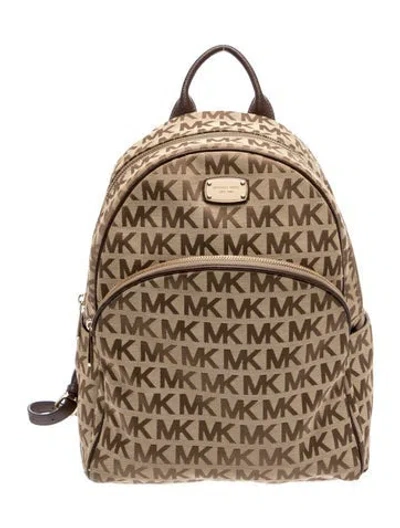 Pre-owned Michael Michael Kors Canvas Backpack In Brown