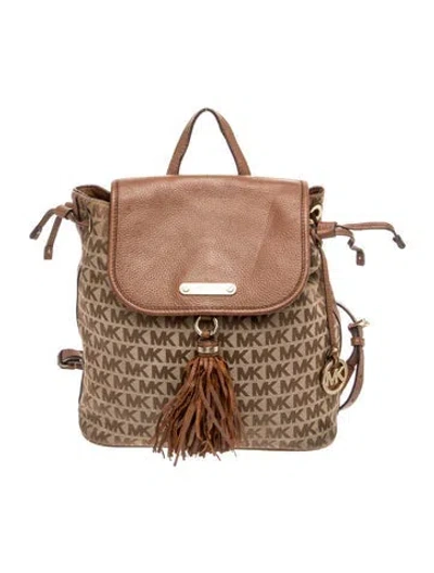 Pre-owned Michael Michael Kors Canvas Backpack In Brown