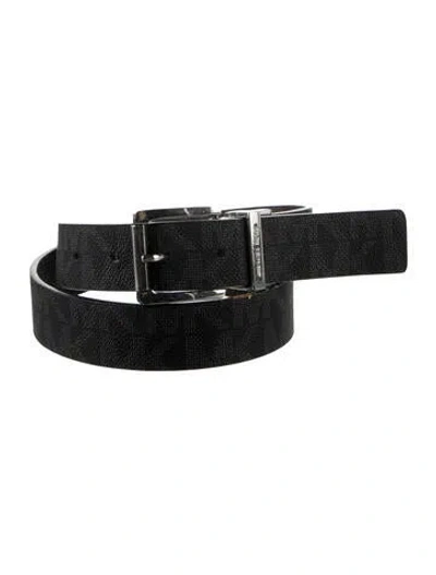 Pre-owned Michael Michael Kors Canvas Belt In Black/brown