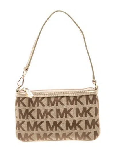 Pre-owned Michael Michael Kors Canvas Pouch In Brown