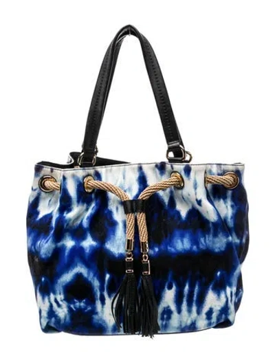 Pre-owned Michael Michael Kors Canvas Shoulder Bag In Blue