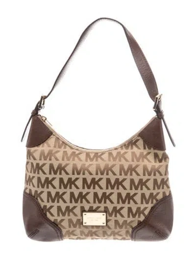 Pre-owned Michael Michael Kors Canvas Shoulder Bag In Neutral