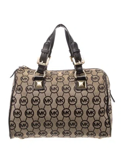 Pre-owned Michael Michael Kors Canvas Top Handle Bag In Brown