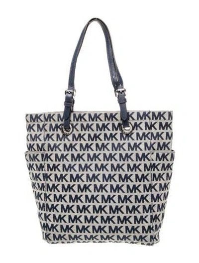 Pre-owned Michael Michael Kors Canvas Tote In Blue